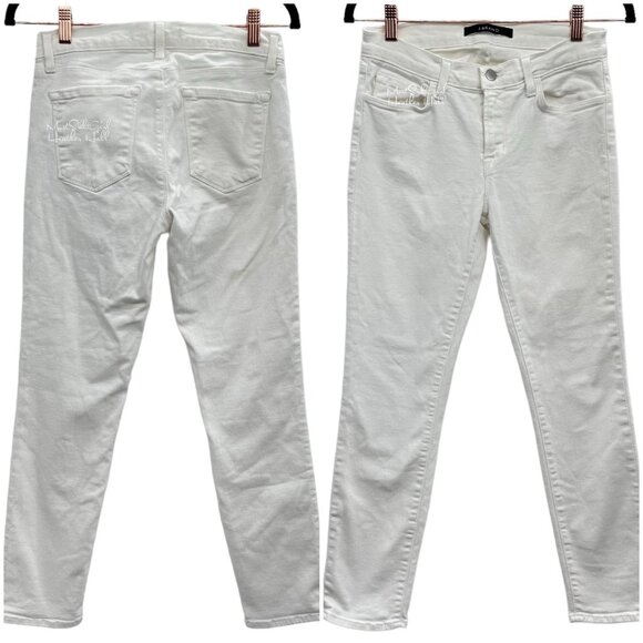 J. Brand Mid-Rise Slim Blanc White Ankle Jeans Size 28 - Picture 8 of 8